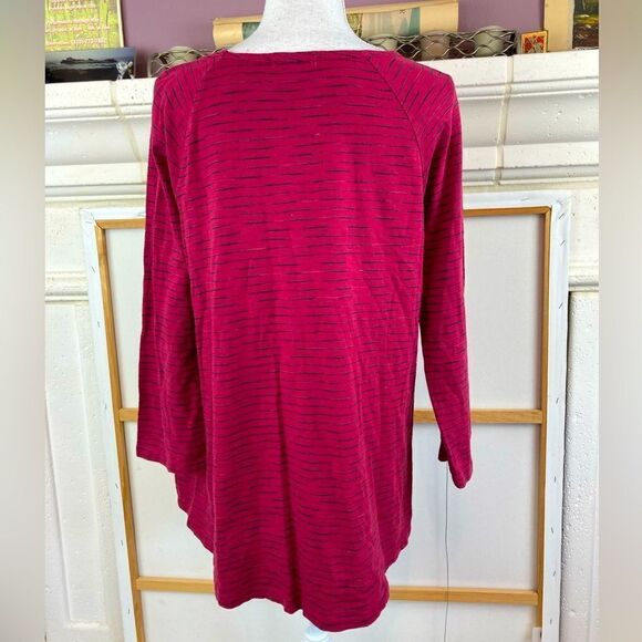Habitat oversized abstract striped berry top w/pockets fits M or L - Picture 2 of 7